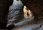 hiker in chiricahua grotto