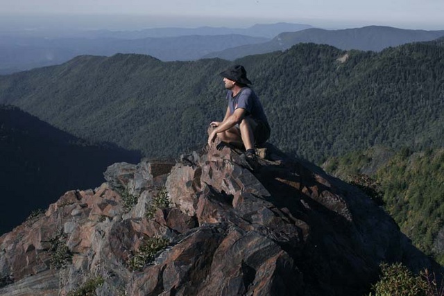 Charlie's Bunion, Appalachian Trail hiker